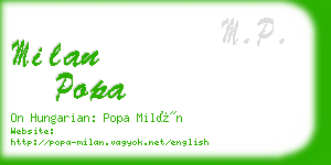 milan popa business card